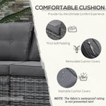 Outdoor and Garden-2 Piece Patio Wicker Corner Sofa Set, Outdoor PE Rattan Furniture, with Curved Armrests and Padded Cushions for Balcony, Lawn, Grey - Outdoor Style Company
