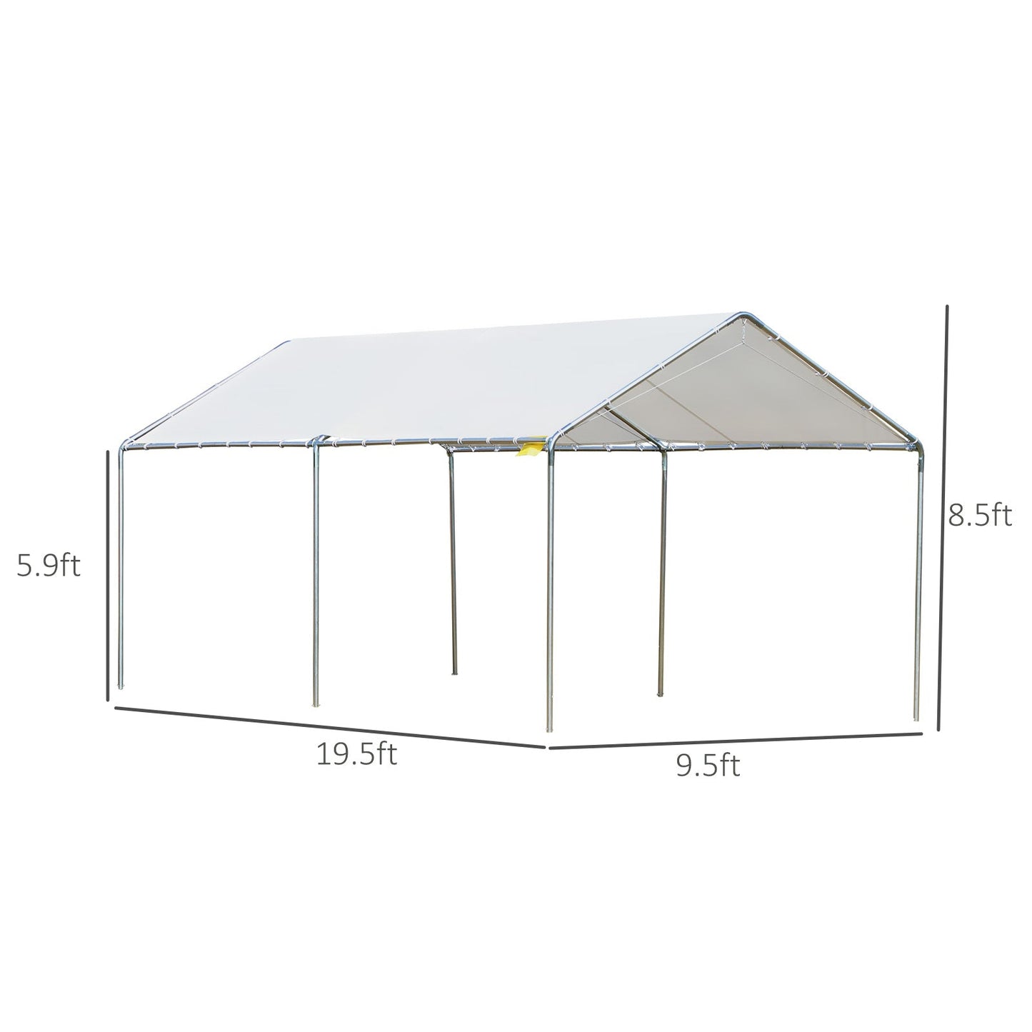 Miscellaneous-2-Room Heavy Duty Carport Canopy with Water/UV Fighting Material - Outdoor Style Company