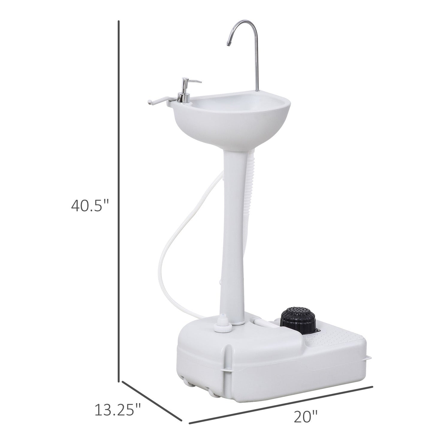 Outdoor and Garden-20" 4.5 Gallon Portable Camping Hand Wash Sink With Towel Holder Soap Dispenser Rolling Wheels Faucet Station Outdoor Events Gatherings - Outdoor Style Company