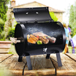 Outdoor and Garden-20" Charcoal Barbecue Grill with Wooden Handle Mini Small Portable Outdoor Camping Smoker Charcoal Grill Side Fire Box - Outdoor Style Company