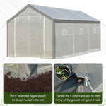 Miscellaneous-20' L x 10' W x 9' H Large Walk-in Greenhouse with Roll Up Door, 8 Closeable Windows, & Weather PE Cover - Outdoor Style Company