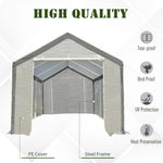 Miscellaneous-20' L x 10' W x 9' H Large Walk-in Greenhouse with Roll Up Door, 8 Closeable Windows, & Weather PE Cover - Outdoor Style Company