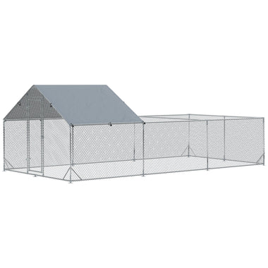Pet Supplies-20" Large Metal Chicken Coop with Runs , Walk-in Chicken Cage for Yard with Water-resistant and Anti-UV Cover, for Ducks, Rabbits - Outdoor Style Company
