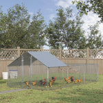 Pet Supplies-20" Large Metal Chicken Coop with Runs , Walk-in Chicken Cage for Yard with Water-resistant and Anti-UV Cover, for Ducks, Rabbits - Outdoor Style Company