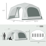 Miscellaneous-20-Man Large Camping Tents with Weatherproof Cover, Backpacking Family Tent with 8 Mesh Windows 2 Doors - Dark Green - Outdoor Style Company