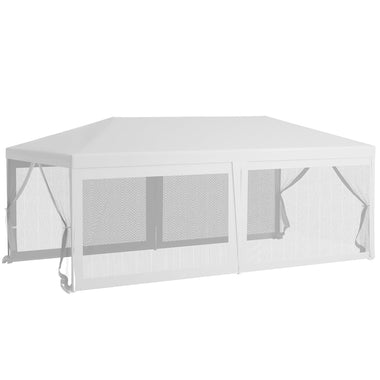 Outdoor and Garden-20' x 10' Outdoor Party Tent Gazebo Wedding Canopy with Removable Mesh Sidewalls, White - Outdoor Style Company