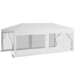 Outdoor and Garden-20' x 10' Outdoor Party Tent Gazebo Wedding Canopy with Removable Mesh Sidewalls, White - Outdoor Style Company