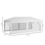 Outdoor and Garden-20' x 10' Outdoor Party Tent Gazebo Wedding Canopy with Removable Mesh Sidewalls, White - Outdoor Style Company