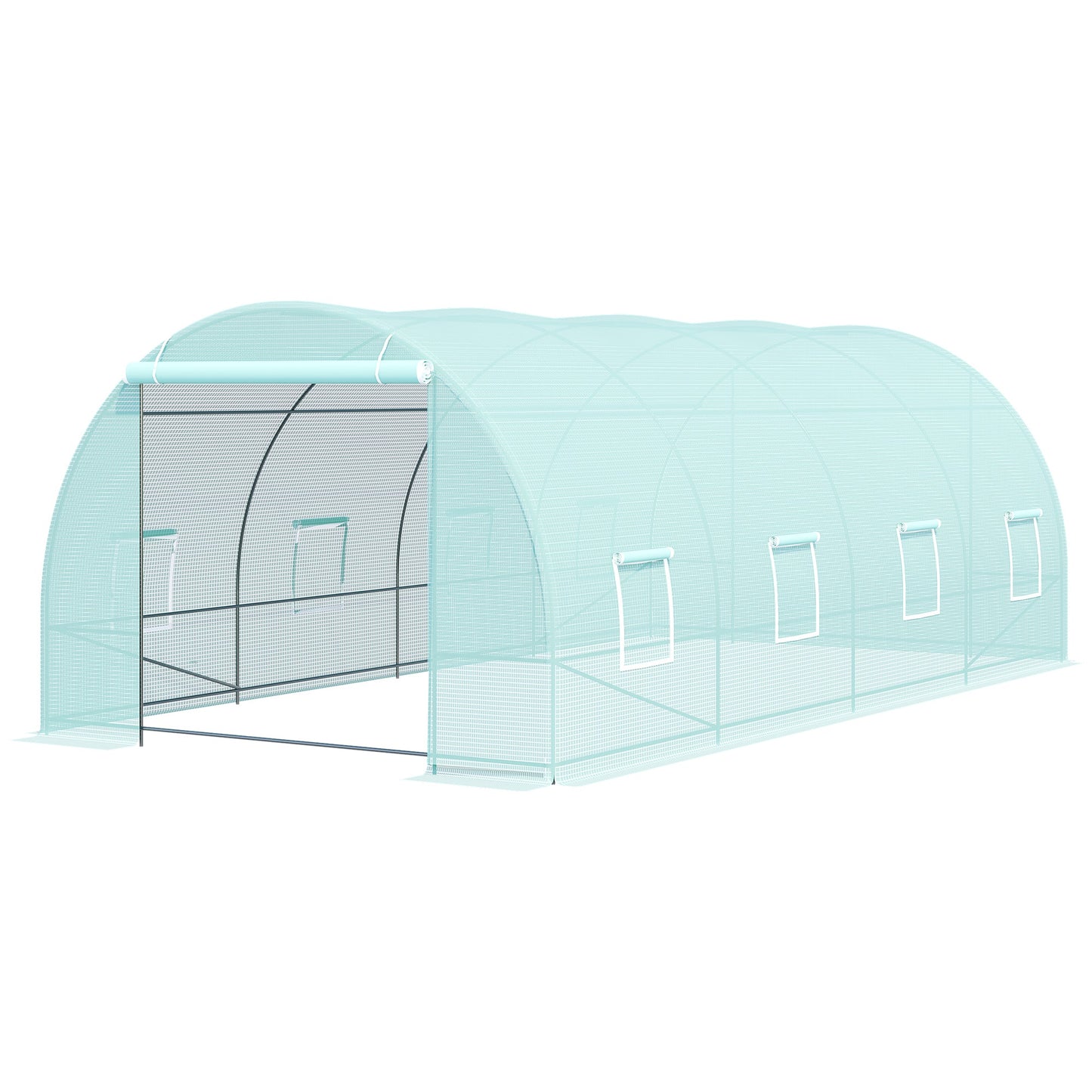 Outdoor and Garden-20’ x 10’ x 7’ Freestanding High Tunnel Walk-In Garden Greenhouse Kit - Green - Outdoor Style Company