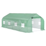 Miscellaneous-20' x 10' x 7' Tunnel Greenhouse Large Walk-In Warm House with 8 Roll Up Windows & Roll Up Door, Steel Frame - Outdoor Style Company