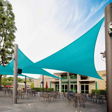 -20' x 20' x 20' Turquoise Triangle Sun Shade Sail Outdoor Fabric Screen Awning 95% UV Blockage - Outdoor Style Company