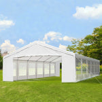 Outdoor and Garden-20' x 40' Large Outdoor Carport Canopy Party Tent with Removable Protective Sidewalls & Versatile Uses, White - Outdoor Style Company