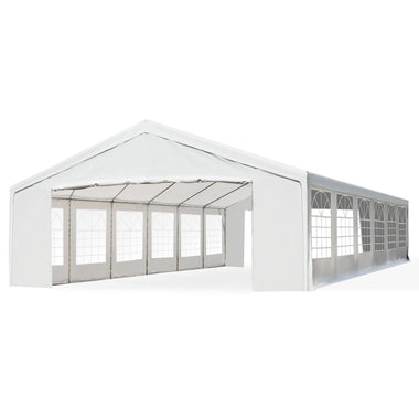 Outdoor and Garden-20' x 40' Large Outdoor Carport Canopy Party Tent with Removable Protective Sidewalls & Versatile Uses, White - Outdoor Style Company