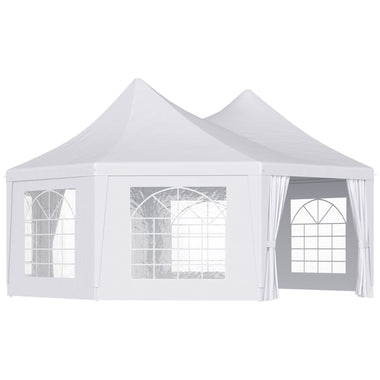 Outdoor and Garden-22 x 16 Large Octagon 8-Wall Party Canopy Gazebo Tent - White - Outdoor Style Company