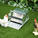 Miscellaneous-25 lbs Capacity Automatic Chicken Poultry Feeder with a Galvanized Steel and Aluminium Build, Weatherproof Design - Outdoor Style Company