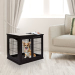 Pet Supplies-26'' Decorative Dog Cage, Wooden Pet Crate Kennel with Double Door Entrance & Simple Modern Design, Coffee - Outdoor Style Company