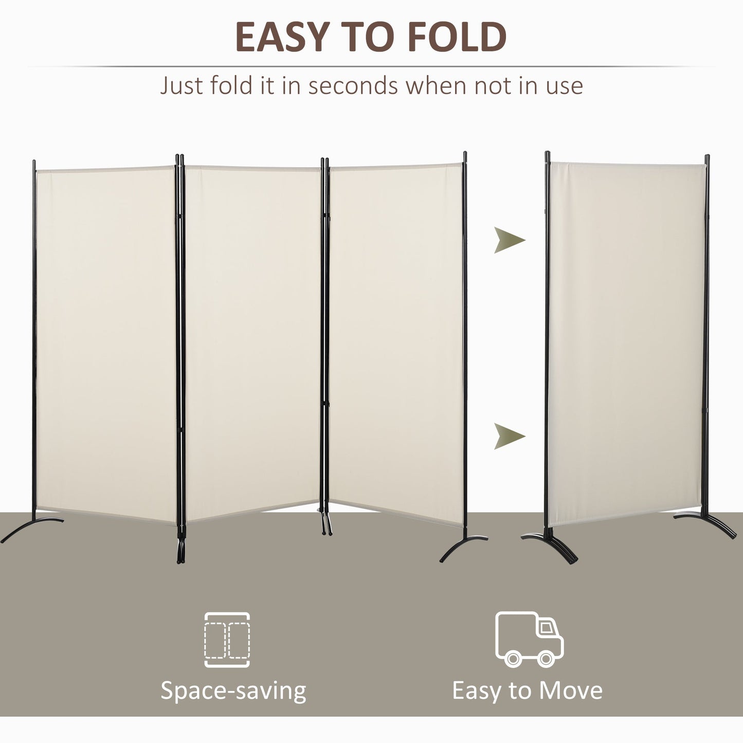 Outdoor and Garden-3-Panel Folding Screen Room Divider Privacy Separator Partition for Indoor Bedroom Office, Outdoor Patio 100" x 72" Beige - Outdoor Style Company