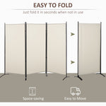 Outdoor and Garden-3-Panel Folding Screen Room Divider Privacy Separator Partition for Indoor Bedroom Office, Outdoor Patio 100" x 72" Beige - Outdoor Style Company