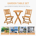 Outdoor and Garden-3-Pieces Folding Acacia Wood Patio Bistro Set Outdoor Square Table Two Chair - Outdoor Style Company