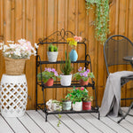 Outdoor and Garden-3 Tier Metal Plant Stand, Ladder Display Shelf, Flower Pot Holder, Storage Organizer Rack for Indoor Outdoor Patio Balcony Yard - Outdoor Style Company