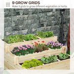 Outdoor and Garden-3 Tier Raised Garden Bed with 9 Grow Grids and Non-woven Fabric for Vegetables, Flower, Herb Outdoor Indoor Use - Outdoor Style Company