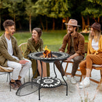 Outdoor and Garden-30 Inch Outdoor Fire Pit, Round Outdoor Wood Burning Fire Pit with Spark Screen,for Garden, Backyard - Outdoor Style Company
