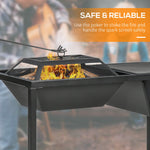 Miscellaneous-32 Inch Metal Fire Pit Table, Wood Burning Fireplace with Spark Screen, Cooking Grate and Waterproof Cover - Outdoor Style Company