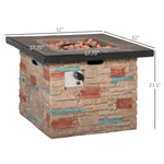 Outdoor and Garden-32 Inch Square Propane Fire Pit Table, 50,000BTU Gas Firepit with Protective Cover, Lava Rocks, CSA Certification for Outdoor, and Patio - Outdoor Style Company