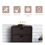 Outdoor and Garden-32" Poolside Rattan Wicker Patio Organizer Storage Cabinet with 3 Large Drawers & Weather-Fighting Materials - Outdoor Style Company
