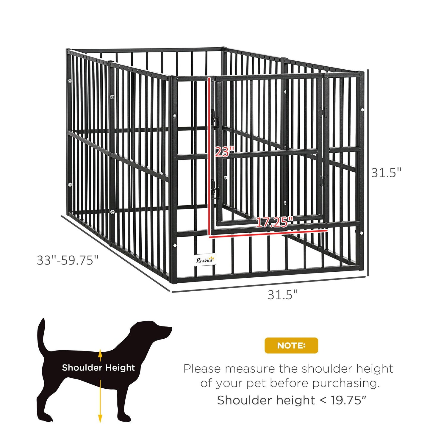 Pet Supplies-33" - 60" x 31.5" Dog Playpen for Small Medium Dogs, 8 Panels Heavy Duty Pet Playpen with Door, Rust-Free Adjustable Dog Exercise Pen - Outdoor Style Company