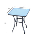 Outdoor and Garden-33" Square Bistro Table Garden Dining Table Outdoor Tempered Glass Table - Outdoor Style Company