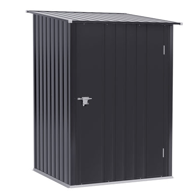 Outdoor and Garden-3.3' x 3.4' Metal Lean-to Garden Shed, Outdoor Weather Resistant Storage Shed with Lockable Door for Patio Garden Backyard Lawn - Outdoor Style Company