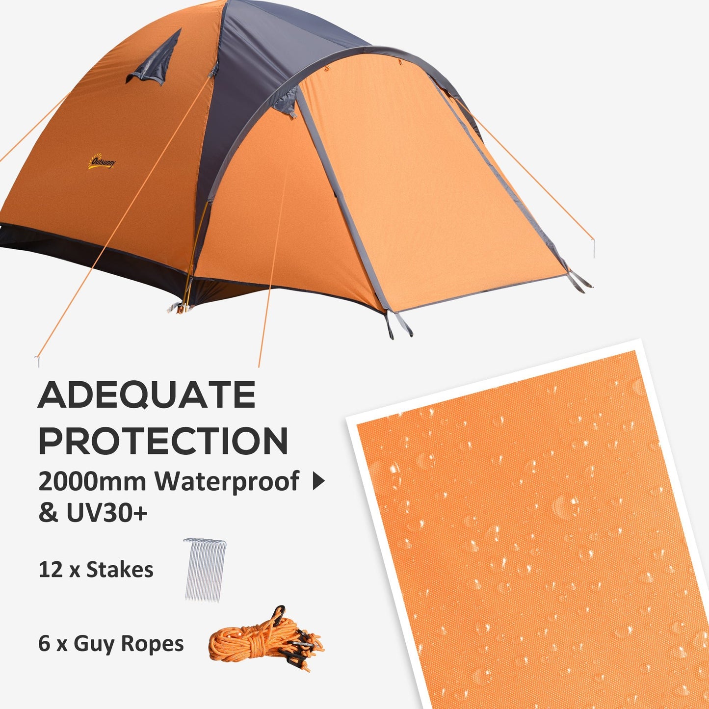 Miscellaneous-3/4 Person Pop Up Camping Tent, Waterproof Pop Up Tent, Portable Backpacking Shelter with Mesh Windows and 3 Doors - Outdoor Style Company