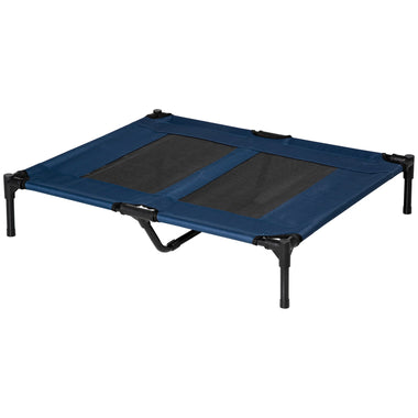 Pet Supplies-36" x 30" Cooling Elevated Dog Bed, Portable Raised Dog Cot, Pet Bed with Washable Breathable Mesh for Large Dogs, Indoor and Outdoor, Blue - Outdoor Style Company