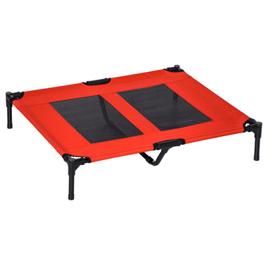Pet Supplies-36" x 30" Elevated Cooling Summer Dog Cot Pet Bed With Mesh Ventilation - Red - Outdoor Style Company