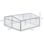 Miscellaneous-39" Aluminum Vented Cold Frame Mini Greenhouse Kit with Adjustable Roof, Polycarbonate Panels, & Strong Design - Outdoor Style Company