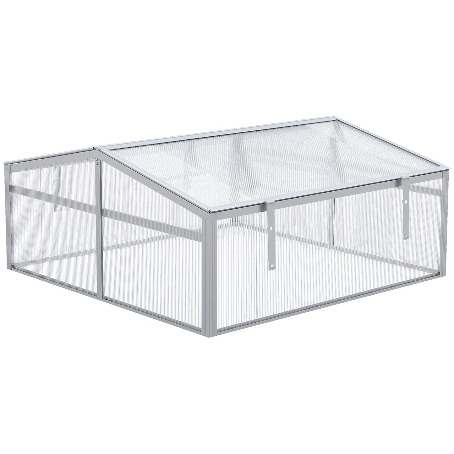 Miscellaneous-39" Aluminum Vented Cold Frame Mini Greenhouse Kit with Adjustable Roof, Polycarbonate Panels, & Strong Design - Outdoor Style Company