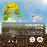 Outdoor and Garden-39" x 39" x 12" Set of 2 Raised Garden Bed, Elevated Planter Box with Galvanized Steel Frame for Growing Flowers, Herbs, Succulents, Grey - Outdoor Style Company