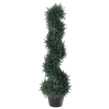 Outdoor and Garden-3ft Topiary Artificial Faux Cedar Tree Spiral Fake Plant, Pre-potted & Features High-Quality Detailed Look for Indoor or Outdoor - Outdoor Style Company