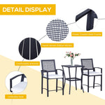 Outdoor and Garden-3PCS Patio Bar Set with Soft Cushion, Rattan Wicker Outdoor Furniture Set for Backyards, Lawn, Deck, Poolside - Outdoor Style Company