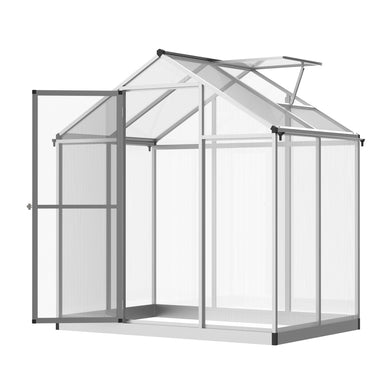 Outdoor and Garden-4' L x 6' W Walk-In Polycarbonate Greenhouse with Roof Vent, Outdoor Greenhouse for Winter, Clear - Outdoor Style Company