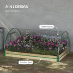 Outdoor and Garden-4' x 3' x 2' Raised Garden Bed with Greenhouse, Wooden Planter Box with PVC Plant Cover, Roll Up Windows, Use for Vegetables, Flowers - Outdoor Style Company