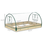 Outdoor and Garden-4' x 3' x 2' Raised Garden Bed with Greenhouse, Wooden Planter Box with PVC Plant Cover, Roll Up Windows, Use for Vegetables, Flowers - Outdoor Style Company