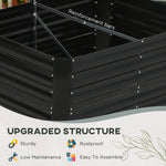 Outdoor and Garden-4' x 3' x 2' Raised Garden Bed with Support Rod, Steel Frame Elevated Planter Box, Black - Outdoor Style Company