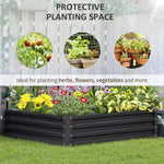 Outdoor and Garden-4' x 4' x 1' Galvanized Raised Garden Bed, Planter Raised Bed with Steel Frame for Vegetables, Flowers, Plants and Herbs, Grey - Outdoor Style Company