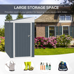 Outdoor and Garden-4' x 6' Steel Garden Storage Shed Lean to Shed Outdoor Metal Tool House with Lockable Door and 2 Air Vents for Backyard, Patio, Lawn - Outdoor Style Company