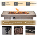 Outdoor and Garden-42" 50 000 BTU Outdoor Patio Backyard Gas Fire Pit Table with Beautiful Slate Tabletop & Wicker Design - Outdoor Style Company