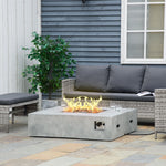 Miscellaneous-42 Inch Square Propane Fire Pit Table, 50,000BTU Gas Firepit with Protective Cover, Lava Rocks, CSA Certification for Outdoor, Patio, Grey - Outdoor Style Company