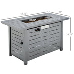 Outdoor and Garden-42" Propane Gas Fire Pit Table, 50,000BTU Gas Firepit with Protective Cover, Lid and Red Lava Rocks, CSA Certification for Patio - Outdoor Style Company