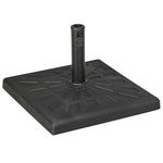 Outdoor and Garden-42lbs Resin Patio Umbrella Base, 20" Square Outdoor Umbrella Stand Holder for Parasol Poles 1.26", 1.5", and 1.9" Dia, Black - Outdoor Style Company